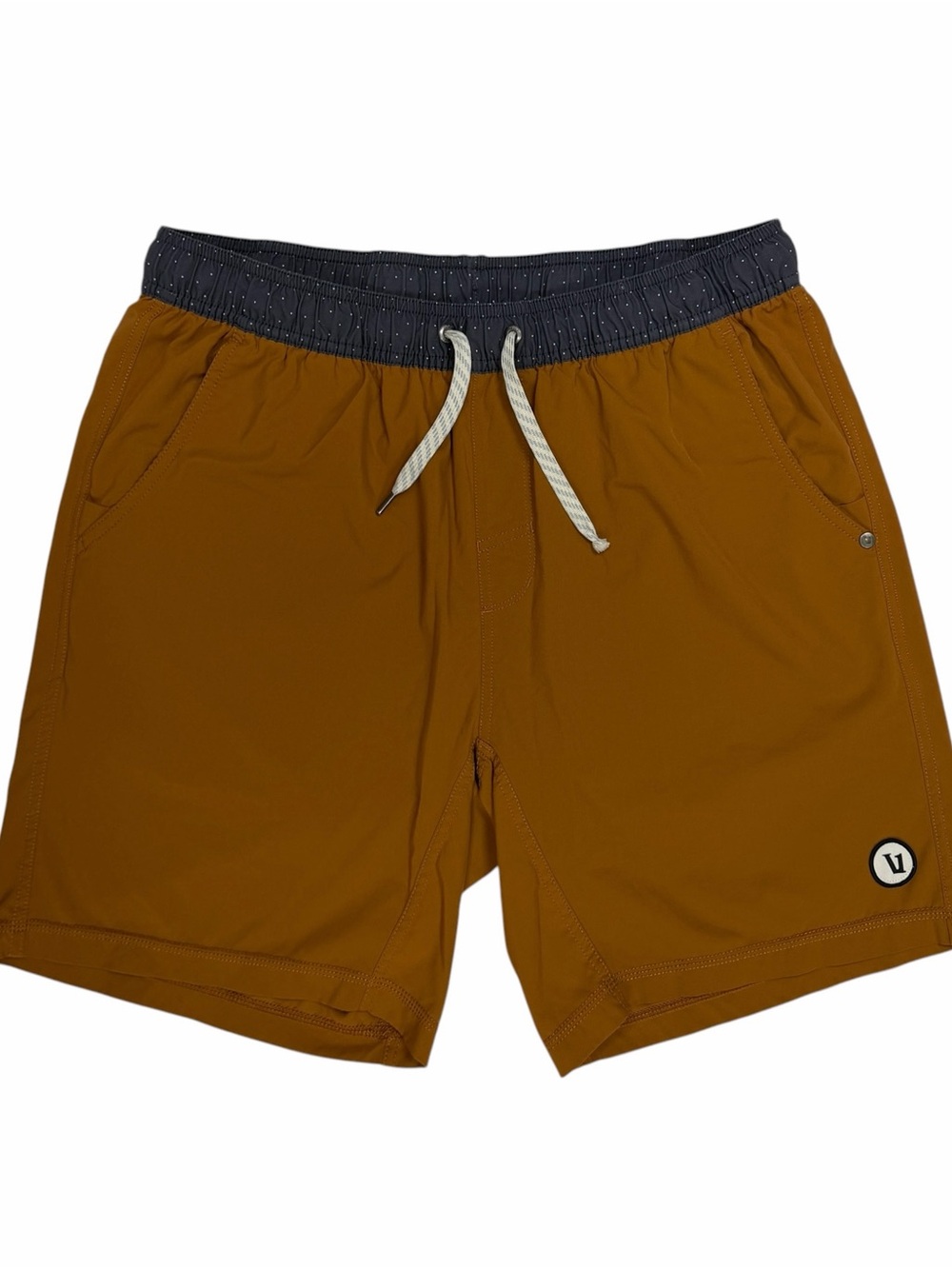 Vuori Kore Shorts Mens Large Brown 7” Lined Athletic Hybrid Performance Gym Swim